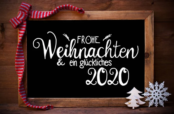 Chalkboard, Decoração de Natal, Árvore, Glueckliches 2020 significa Feliz 2020 — Fotografia de Stock