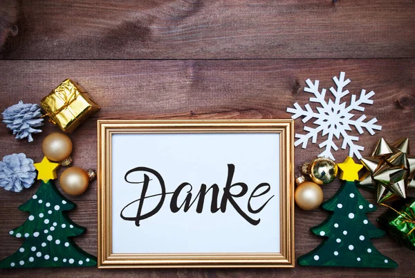 Ornament, Frame, Tree, Ball, Danke Means Thank You — стокове фото
