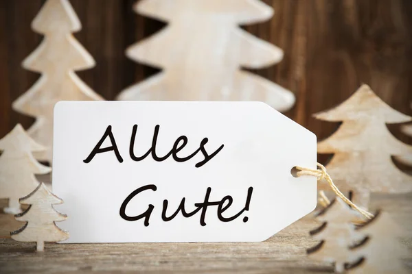 Kerstboom, Label, Alles Gute Betekent Beste wensen — Stockfoto