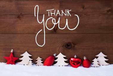 Ağaç, Kırmızı Top, Kar, Kaligrafi Teşekkürler