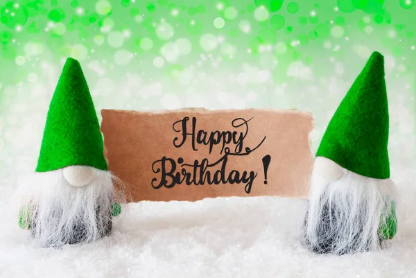 Santa Claus, Green Hat, Happy Birthday, Green Background — Stock Photo, Image