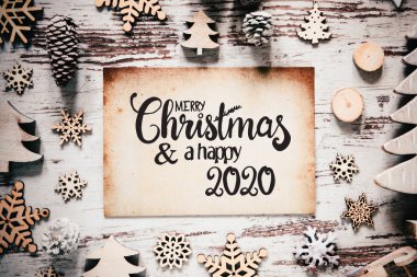 Tahta Beyaz Noel Süslemesi, Mutlu Noeller ve Mutlu 2020