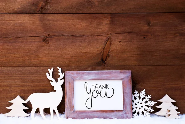 Vintage Frame, Deer, Tree, Snow, Thank You — ストック写真