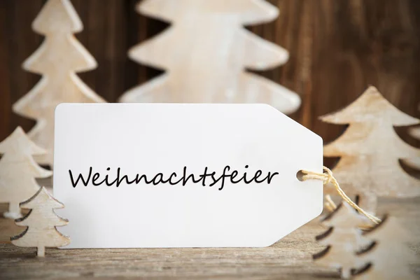 Albero di Natale, etichetta, Weihnachtsfeier significa festa di Natale — Foto Stock