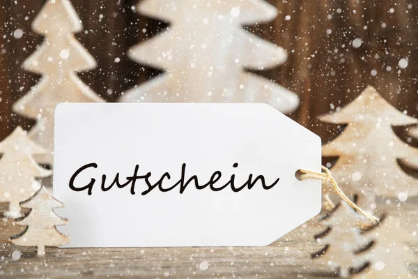 Christmas Tree, Label, Gutschein означає Voucher, Snowflakes — стокове фото