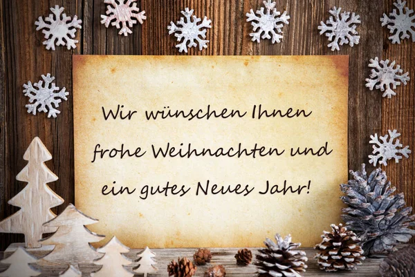 Старая бумага, рождественские украшения, Gutes Neues означает с Новым годом — стоковое фото
