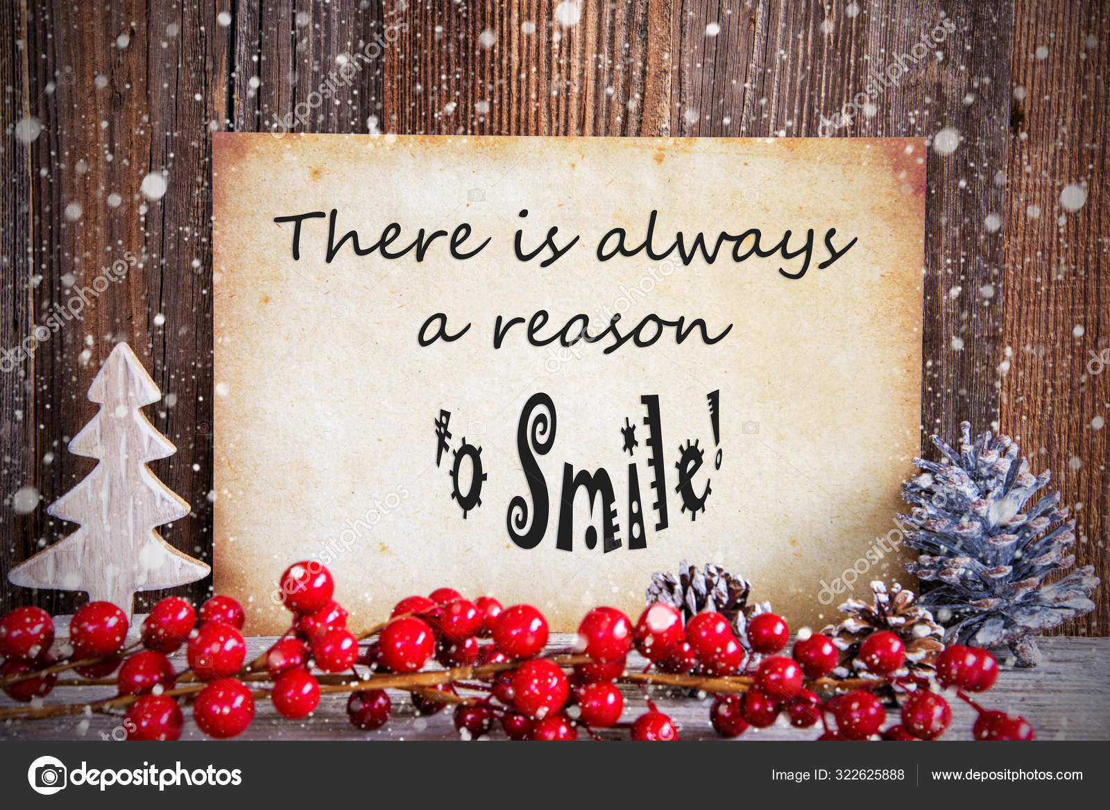 Christmas Decoration, Old Paper, Quote Always Reason To Smile ...