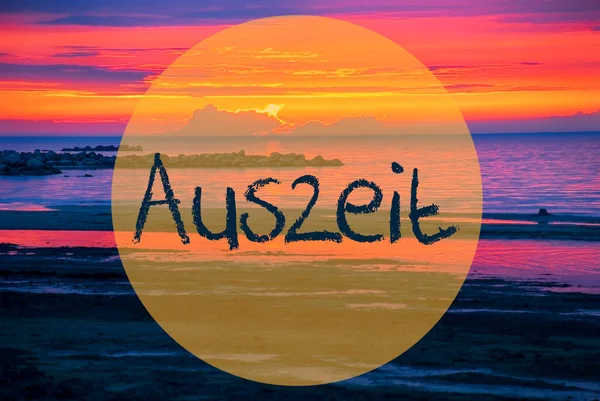Sunset Or Sunrise At Sweden Ocean, Auszeit Means Downtime — Stock Photo, Image