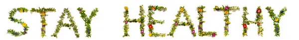 Virág és virág levél építése Word maradj egészséges — Stock Fotó