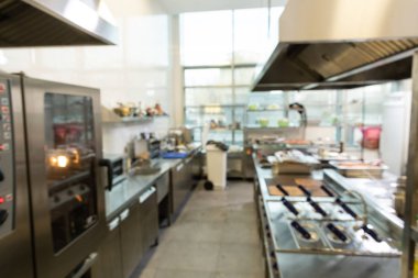Boş restoran mutfağı arka plan için bulanık