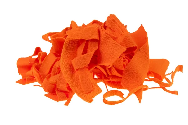 Piccoli ritagli di tessuto arancione — Foto Stock