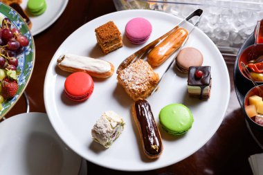 plate with different types of cake