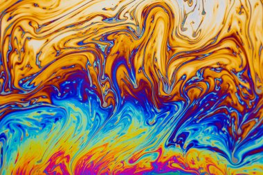 Psikedelik, çok renkli sabun köpüğü soyut arkaplan