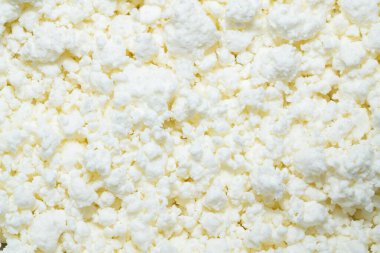 Süzme peynir (lor peyniri) üst görünüm, yiyecek arka planı