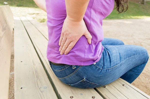 I have a great pain on my back — Stock Photo, Image