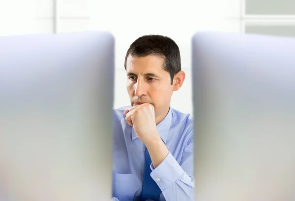 Pensive office entrepreneur — Stock Photo, Image