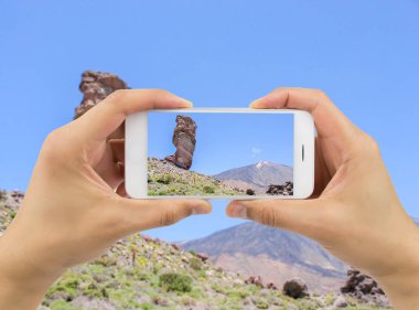 kamera telefon Teide, adam tutar