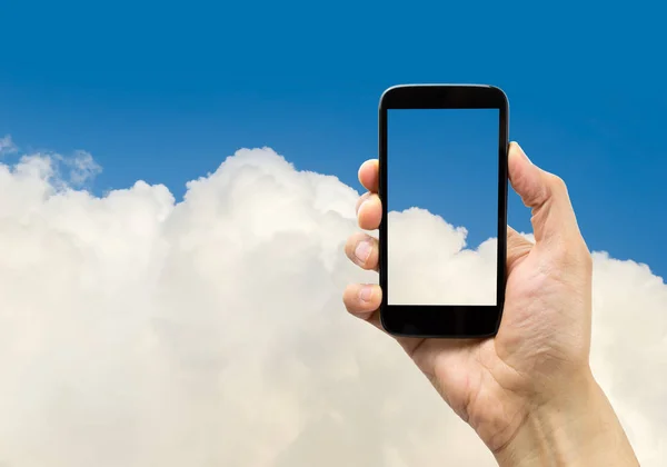 Benim smartphone içinde belgili tanımlık bulut — Stok fotoğraf