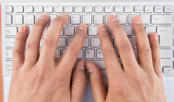 Man typing quickly — Stock Photo, Image