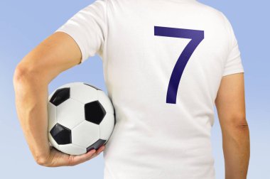 Beyaz takımda futbol Futbol oyuncu