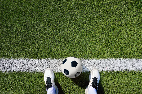 Boot och ball fotboll — Stockfoto