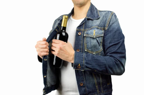 Stealing red wine — Stock Photo, Image