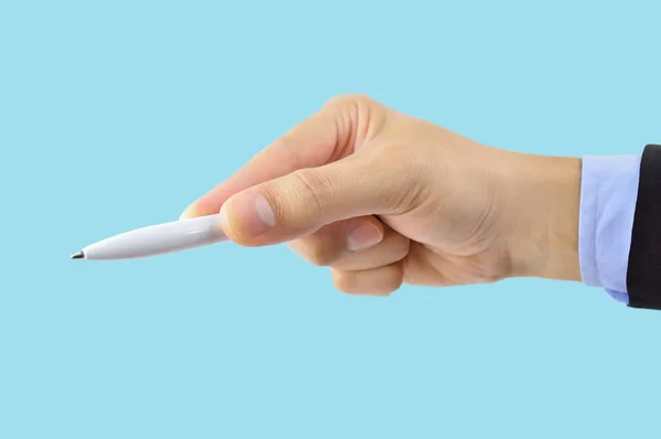 Pointing with ballpen — Stock Photo, Image