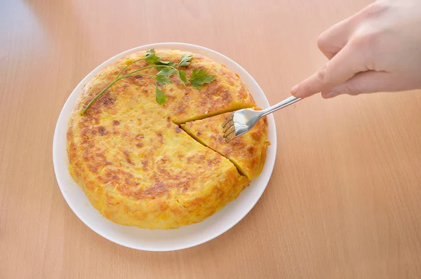 Borkóstoló egy csipetnyi spanyol omlett — Stock Fotó