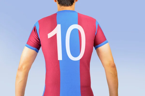 Jogador de futebol usando número 10 — Fotografia de Stock