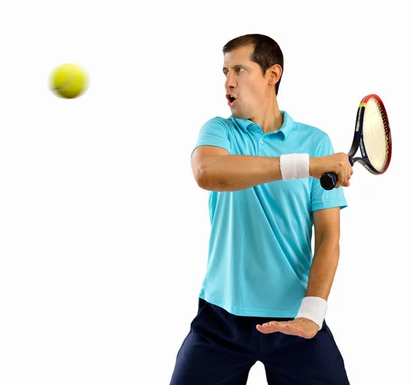 Schlag auf den Tennisball — Stockfoto