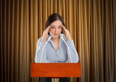 stage fright to public speaking clipart