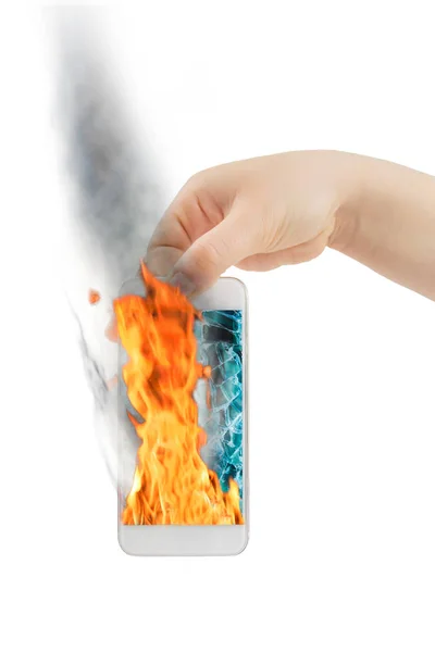 Smartphone queimou — Fotografia de Stock