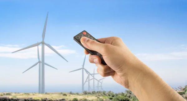 Controlling the wind turbines — Stock Photo, Image
