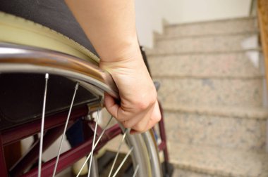 wheelchair and stairs clipart