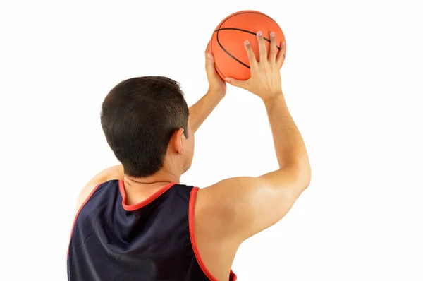 Koszykarz w pozie rzut wolny — Zdjęcie stockowe