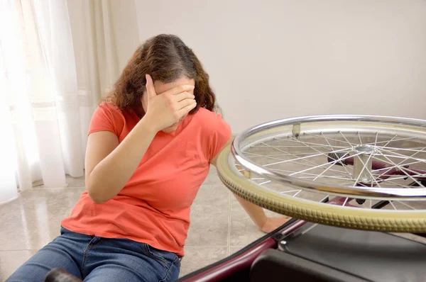 I had an accident with wheelchair — Stock Photo, Image