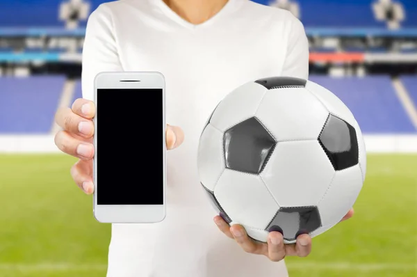 Connect to the football — Stock Photo, Image