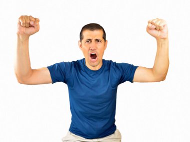 Heyecanlı adam başarı kutluyor