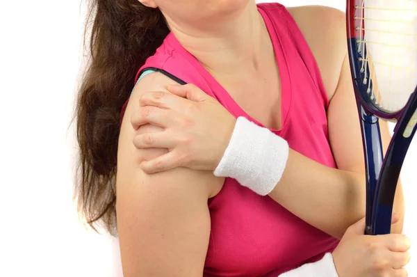 Player with pain in shoulder — Stock Photo, Image