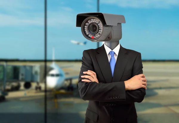 Videoövervakning på flygplatsen — Stockfoto