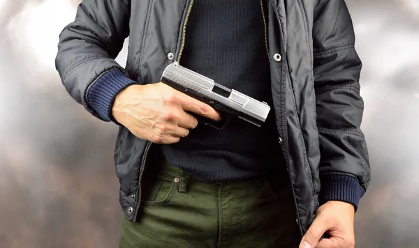 Waist up of gunman — Stock Photo, Image