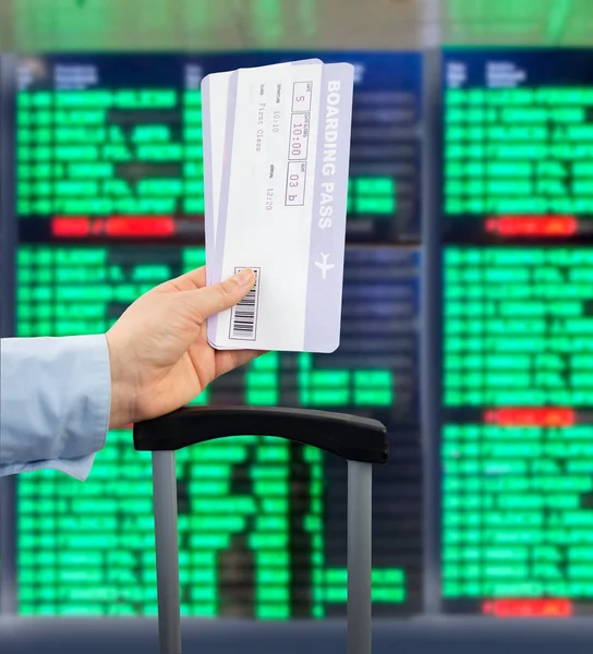 Boardingkortet på flygplatsen — Stockfoto