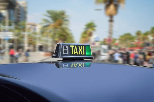Detail Taxi Cab Barcelona Street — Stock Photo, Image