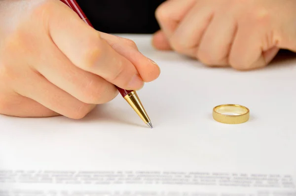 Podepsání dohody rozvodu — Stock fotografie