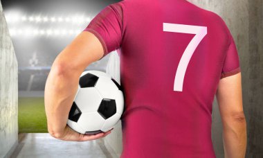 Kırmızı takımda futbol Futbol oyuncu