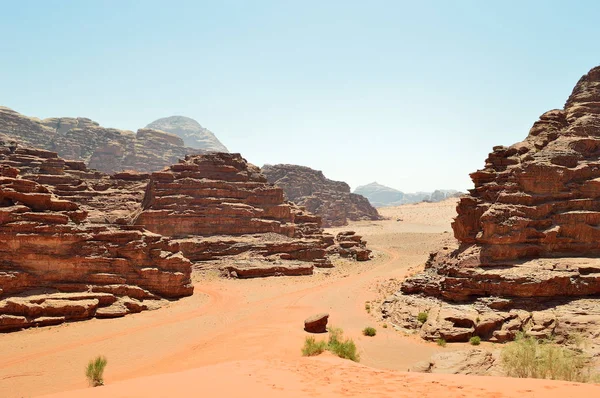 Woestijn in Wadi Rum Jordanië — Stockfoto
