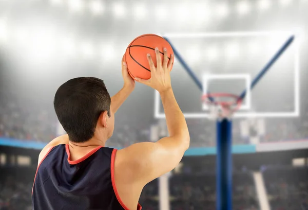 Basketballerin in Freiwurf-Pose — Stockfoto