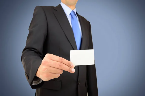 Man with business card — Stock Photo, Image