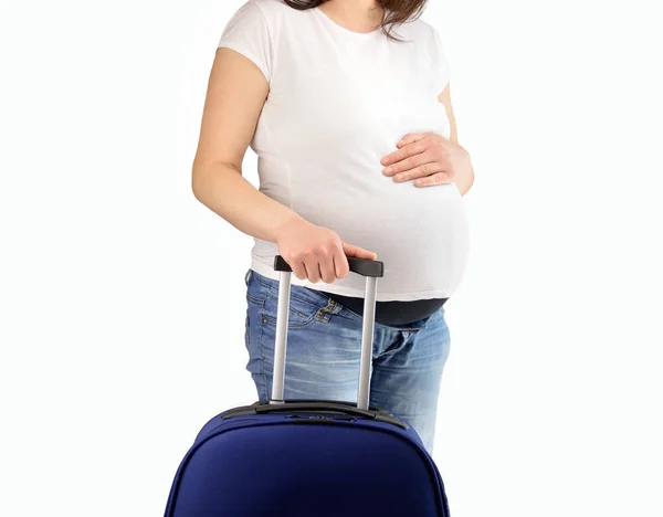 Έγκυος γυναίκα τουριστικά — Φωτογραφία Αρχείου