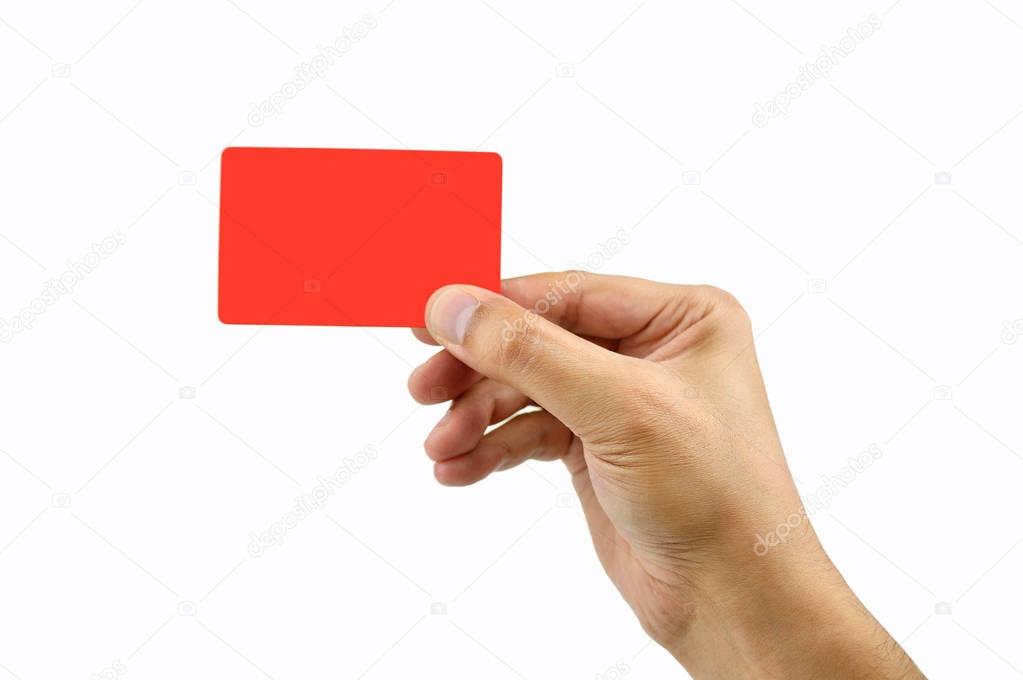 showing red visit card